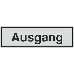 Schild - Ausgang - silbermatt