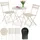 Kesser KESSER® Bistroset 3-teilig Bistrotisch mit 2 klappbaren Stühle Set Balkonset Balkonmöbel Klapp-Möbel Gartenset Sitzgarnitur Gartengarnitur Gartenmöbel Sitzgruppe Metall Bistro Gartentisch inkl. Abdeckung