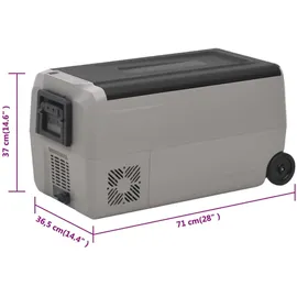 vidaXL Kühlbox mit Rollen und Griff Schwarz & Grau 36 L PP & PE