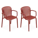 konsimo® KONSIMO FICCARI Gartenstuhl 57,5 x 82,5 x 53 cm rot 2 St.