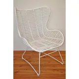 Rattani Rattanstuhl Rattanstuhl, Rattansessel Lagos Fb. weiß lackiert, Rattan + Metall weiß