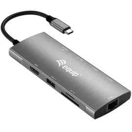 Equip USB-C 9-in-1-Multifunktionsadapter, HDMI 4K/60Hz, Gigabit LAN, USB 3.2 GEN1, SD/TF, 100W USB PD