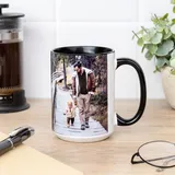 Wanapix | Personalisierte Tasse XL mit Foto/Text | 440 ml | Bedrucken/Fototasse/Motivtasse/Werbetasse/Firmentasse | Personalisierte Geschenke | Becher aus Keramik | SCHWARZ