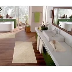 Badematte KLEINE WOLKE "Chrissy", beige (natur), H:10mm, Baumwolle, Badematten, Badteppich, Uni Farben