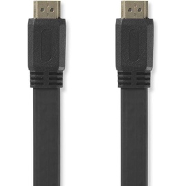 Nedis High-Speed 1,5m HDMI-Flachkabel mit Ethernet, vergoldet [Schwarz]