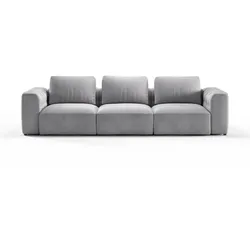 3-Sitzer RAUM.ID "Cushid", grau, B:300cm H:62cm T:109cm, 88% Polyester, 12% Polyacryl, Sofas, Modulsofa, bestehend aus 3 Teilen, Breite 300 cm