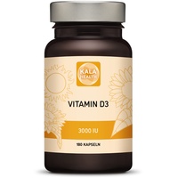 Kala Health Vitamin D 3.000 IU, Vitamin - D3 - Nahrungsergänzungsmittel mit maximaler Stärke, 180 kleine Kapseln zum leichten Schlucken 1 Kapsel pro zwei Tage