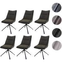 Mendler 6er-Set Esszimmerstuhl HWC-N71, Küchenstuhl, drehbar Auto-Return, Stoff/Textil (420g/m2)