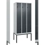 C+P Z-Spind Classic PLUS, Gestell, 6 Abteile, HxBxT 212x90x50cm, Sicherheitsdrehriegel, Hellgrau/Anthrazit von PROREGAL