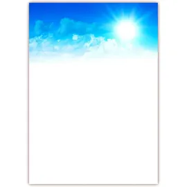 LYSCO Motivpapier Briefpapier Sommer Sonne Wolken blau