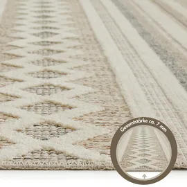 LUXOR LIVING Crosby Teppich 60 x 110 cm Beige/Grau/Weiß