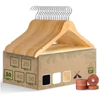 Blumtal Kleiderbügel Holz 30er Set - Holzbügel mit 360°