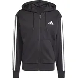 adidas Essentials 3-Streifen Fleece Reißverschlusspullover Black / White 2XL