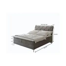 masseno Macon 180 x 200 cm H2 Grau