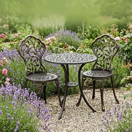 Relaxdays Balkonmöbel Set 3-tlg. Bronze