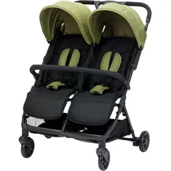 Zwillingswagen FILLIKID "fill TWIN", Baby, schwarz (schwarz, grün), Aluminium, Kinderwagen