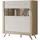 LEONIQUE Highboard »Kasai«, Höhe 136,5 cm, 2 Türen mit Glaseinsatz, beige