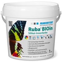 Ruberstein® Ruba BIOin, Silikatfarbe innen, 1l, weiß, für Allergiker, Anti-Schimmelfarbe