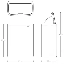 Brabantia Touch Bin 60 l Schwarz