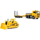 Bruder MAN TGA Tieflader mit Cat Bulldozer