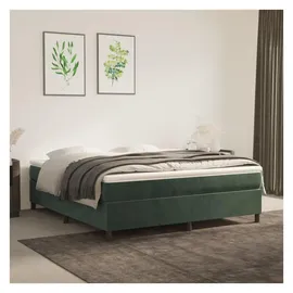 vidaXL Boxspringbett 180 x 200 cm Dunkelgrün