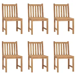 vidaXL Gartenstühle 6 Stk. Massivholz Teak
