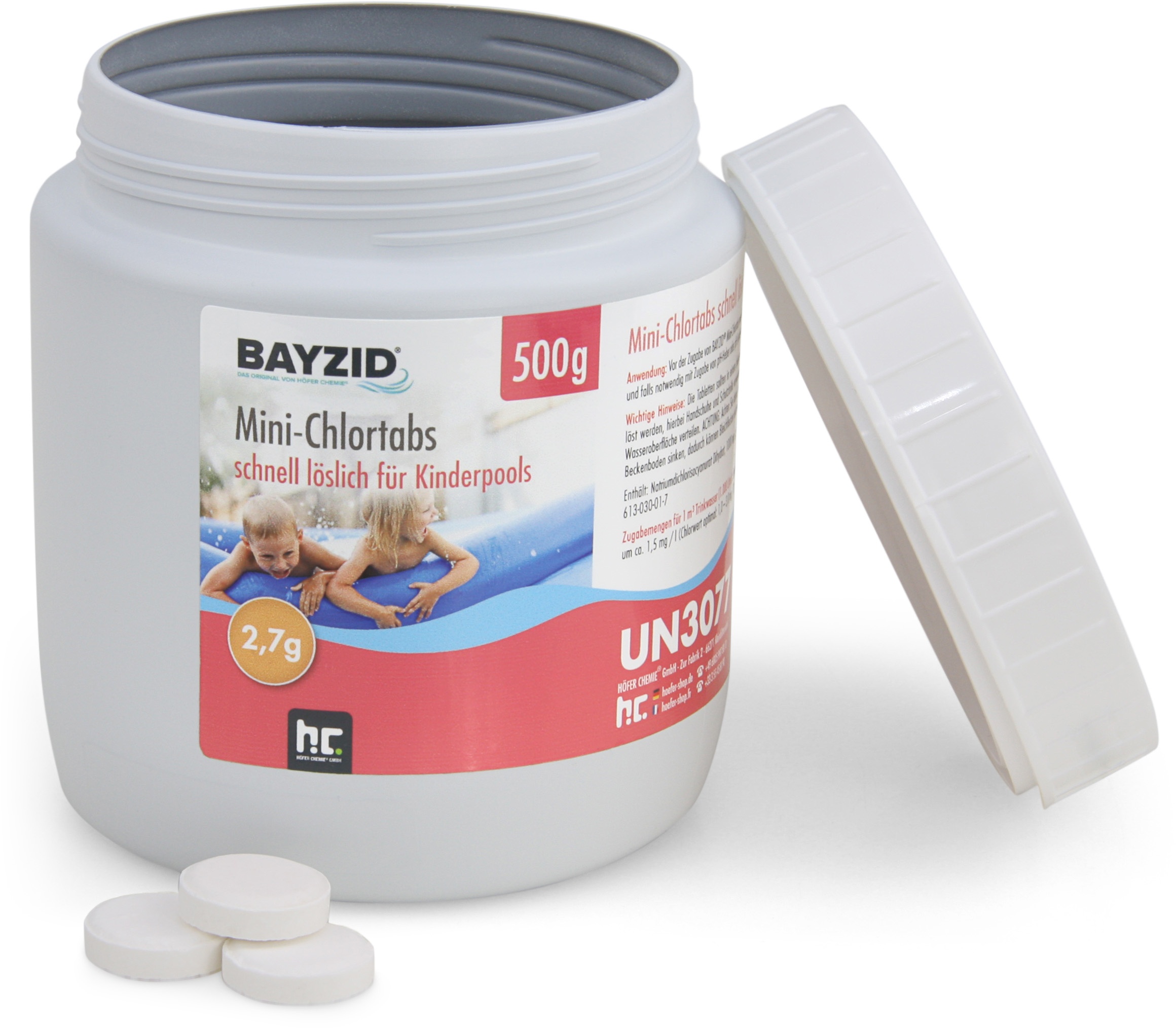 2 x 500 g BAYZID® Mini - Chlortabs 2,7 g für kleine Pools