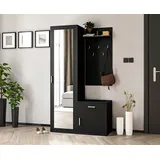 ax living Magnola Garderobenschrank 100 x 180,5 x 35 schwarz