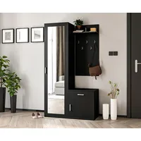 ax living Garderoben Set 100 cm Schwarz