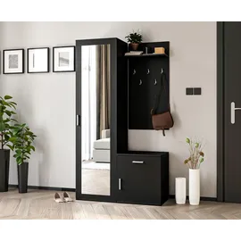 ax living Magnola Garderobenschrank 100 x 180,5 x 35 schwarz