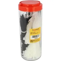 DeLock 19357 Kabelbinder-Sortiment Schwarz, weiß 1 Set