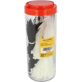DeLock 19357 Kabelbinder-Sortiment Schwarz, weiß 1 Set