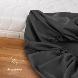 Blumtal Spannbettlaken Mikrofaser 180 x 200 cm Anthrazit