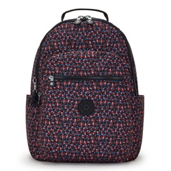 kipling Basic Print Seoul Backpack L Happy Squares