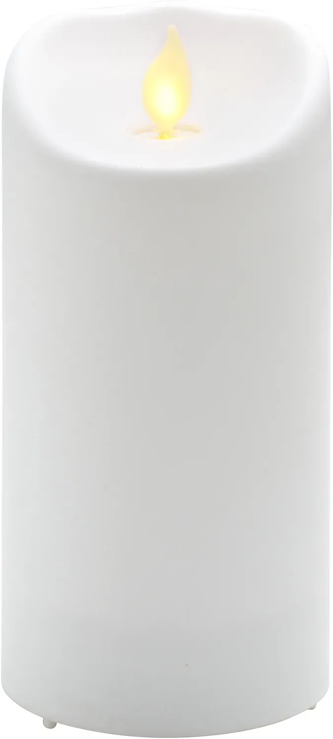 LED Kerze D7,5H15cm outdoor für Batterie mit Timer  - weiß