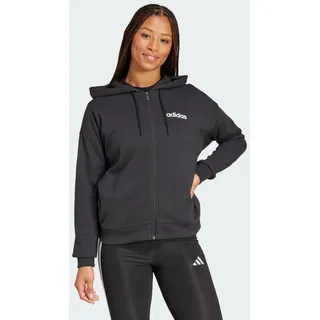 adidas Essentials Linear French Terry Reißverschlusspullover Black / White XS