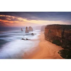 Fototapete PAPERMOON "Zwölf Apostel Great Ocean Rd", bunt, B:4,00m L:2,60m, Vlies, Tapeten
