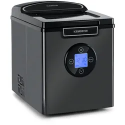Klarstein Icemeister 2G Eiswürfelmaschine 12kg/24h LC-Display Edelstahl Schwarz-Metallic