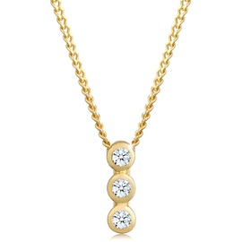 DIAMORE Halskette Damen Kreis Geo Trio Diamant (0.06 ct.) 585 Gelbgold