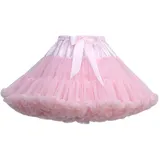 Tüllrock Damen Tutu Rock Tüll Röcke Tütü Petticoat Unterrock Tüllröcke Outfit Kurz Karneval Ballett Tutu Kostüm Erwachsene Tütüs Prinzessin Fasching 50er Rockabilly Party Hochzeit Vintage Rosa - 40