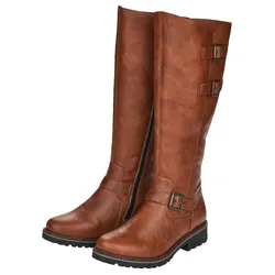 Winterstiefel REMONTE, Damen, Gr. 36, XL-Schaft, braun, Lederimitat, klassisch, Schuhe, Blockabsatz, Langschaftstiefel, Wechselfußbett, XL-Schaft
