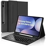 WAVATA Tastatur für Samsung Galaxy Tab S10+ 2024/S9 FE+/S9 Plus 12.4", Hülle mit Tastatur für Samsung Tab S10 Plus Keyboard Cover Magnetische Abnehmbar Bluetooth QWERTZ Layout, Schwarz