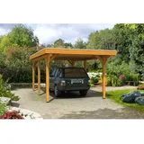 SKANHOLZ Spessart Einzelcarport 3,55 x 6,04 m beige inkl. Regenrinne, Pfostenanker