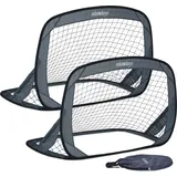 Relaxdays Fußball Pop Up Tore im 2er Set, Schwarz,Grau