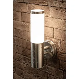 GTV Lighting Wandleuchte Edelstahloptik 330 mm IP54 1x E27