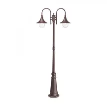 Ideal Lux Cima Außen-Wegelampe 2-flammig Kaffee