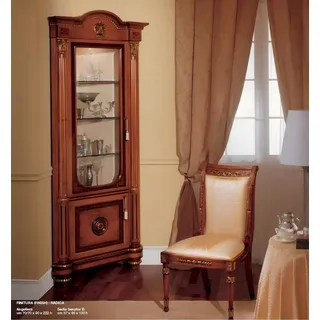 JVmoebel Eckvitrine Vitrine Eck Schränke Eckvitrine Holz Wohnzimmer Möbel Braun Barock (Eckvitrine) Made in Europa braun