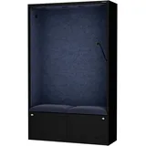 Jan Nowak Akustikschrank mit Sitzbank für 2 Personen, Ruhezone für Büro, Schule, Open Space, Schallschutz Möbel mit PET Paneelen, USB C, Schubladen, Haken, 185 x 115 x 40 cm Akustikpaneele NRC 0,8