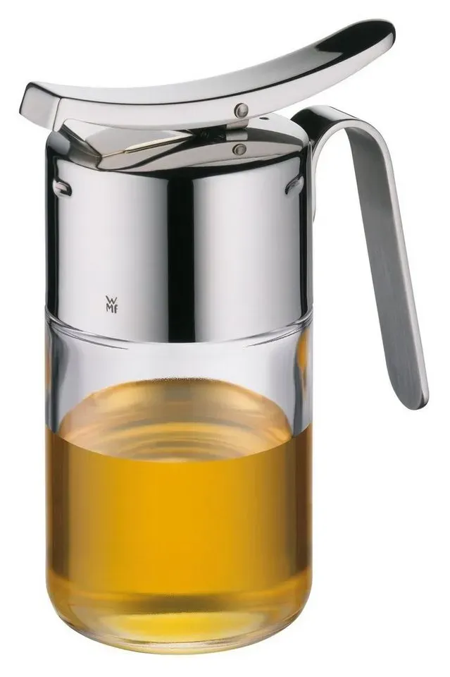WMF Honigglas Sirup- und Honigspender BARISTA, 240 ml, Cromargan Edelstahl 18/10, Glas, Spülmaschinenfest weiß