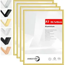 luxuskollektion Bilderrahmen Metallrahmen Alu Gold 29,7x42 cm 4 St.